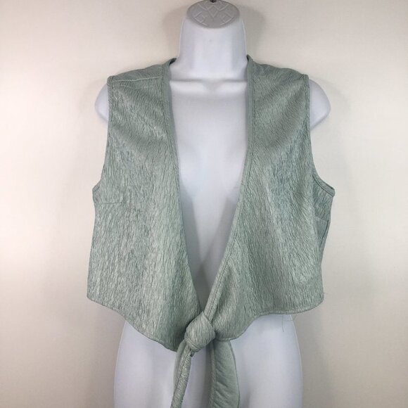 Nasty Gal Tops - Nasty Gal Collection Small Mint color Plisse Tie Front Top Size 14
